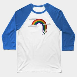 Pixel Rainbow Design in LGBTQ Pride Flag Colors Baseball T-Shirt